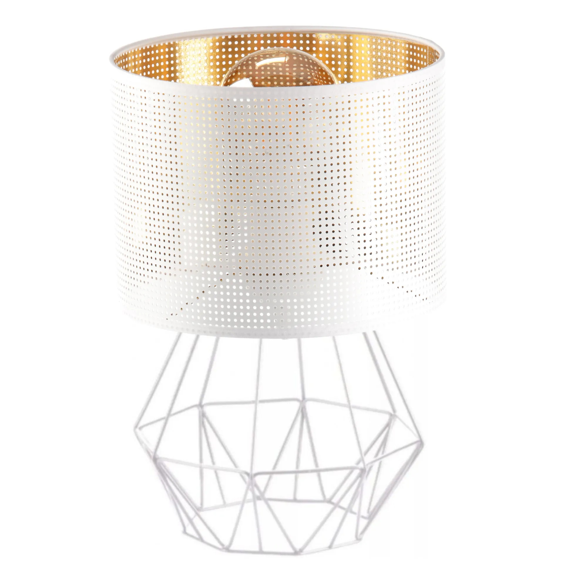 lampa-z-abazurem-mesh LAMPKA NOCNA STOŁOWA AŻUROWA Z DZIURKAMI ABAŻUR LED