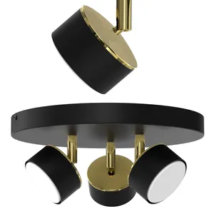 12 LAMPA DO SALONU SUFITOWA PLAFON LED LOFT GX53 ZŁOTY GOLD