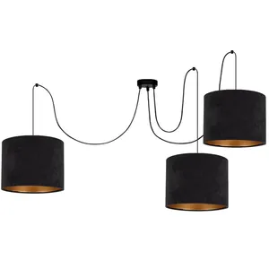 LAMPA WISZĄCA SUFITOWA ŻYRANDOL PAJĄK ZAMSZ SPIDER WELUR LED