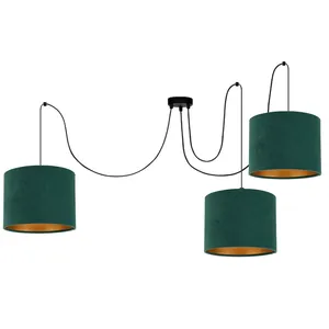 LAMPA WISZĄCA SUFITOWA ŻYRANDOL PAJĄK ZAMSZ SPIDER WELUR LED