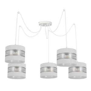 LAMPA SUFITOWA WISZĄCA SPIDER PAJĄK Z KLOSZEM LED ABAŻUR PASY E27 20cm