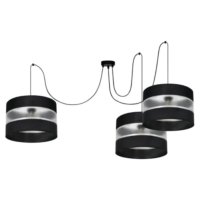 LAMPA WISZĄCA SUFITOWA SPIDER ABAŻUR PASKI 30CM