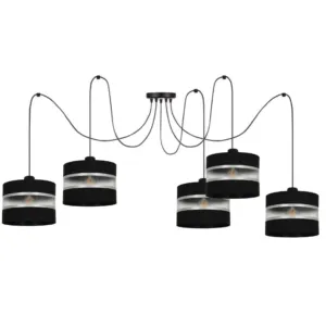 LAMPA SUFITOWA WISZĄCA SPIDER PAJĄK Z KLOSZEM LED ABAŻUR PASY E27 20cm