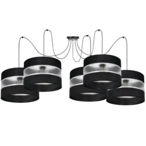 LAMPA WISZĄCA SUFITOWA SPIDER ABAŻUR PASKI 30CM