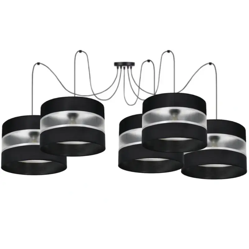 LAMPA WISZĄCA SUFITOWA SPIDER ABAŻUR PASKI 30CM